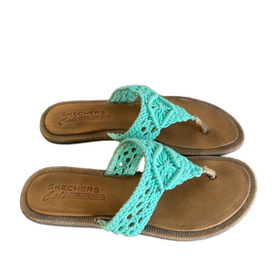 Skechers Cali Turquoise Women’s Crochet Sandal Size 9 #B34109